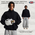 Men's Fall/Winter Western Brushed 410G Zip Stand Collar Hoodie - Warmth