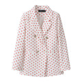 Women's Fall Elegant Slimming Blazer + Top 2026 | Casual Blouse - Orange Red