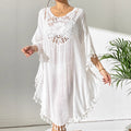 Beach Cover-Up Dress, Crochet Panel Fringe Bikini Cover