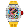 Swiss Brand Watch Men Overseas Mechanical Graffiti Quartz Watch Cutout Trendy Mens Watch Premium Waterproof