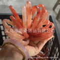 新疆复古仿玉圆条手镯古风藕粉色美人条手镯少女小红书同款手饰