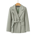 Women's Fall Korean Casual Tie-Front Blazer 2026 - Coffee