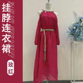 Women's Bohemian Vacation Off-Shoulder Belt Dress + Long Skirt 2026 - Red