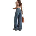 Fall Retro High Waist Loose Straight Leg Wide Leg Pants + Pants