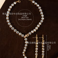 Overseas Vintage Luxury Full Diamond Premium Snake Head Necklace French Long Style Stud Jewelry Set