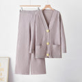 Fall Casual Fashion Cardigan + Pants + Top 2-Piece Set