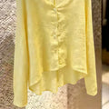Women's Summer Long Sleeve V-Neck Sun-Protection Loose Cardigan + Shirt 2026 - Yellow