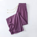 cotton silk high-waisted wide-leg pants for women, loose artificial cotton thin versatile thin trous