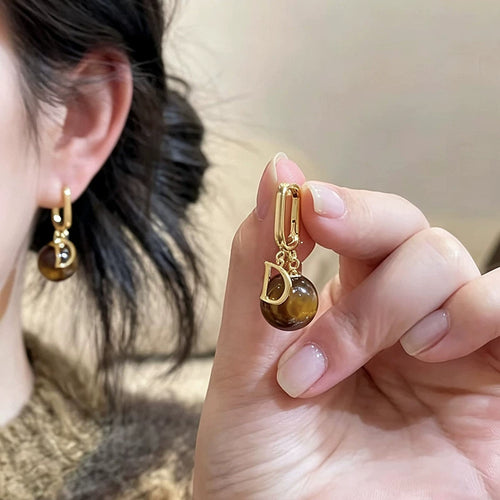 18K Gold-Plated Round Pendant Clip-On Earrings