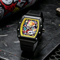 Export Bestseller Trendy Watch Stylish Fashionable Quartz Waterproof Wine Barrel Shape Men Cutout Smiley Watch Drop Ship