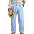 2026 customized men's clothing spring white bottom large size american style oblique waist linen cas