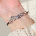 Middle East Cross-Border Hit Retro Full Diamond Leopard Bangle Personality Versatile Cheetah Bracelet Western Hot Sale Open Bangle Piece