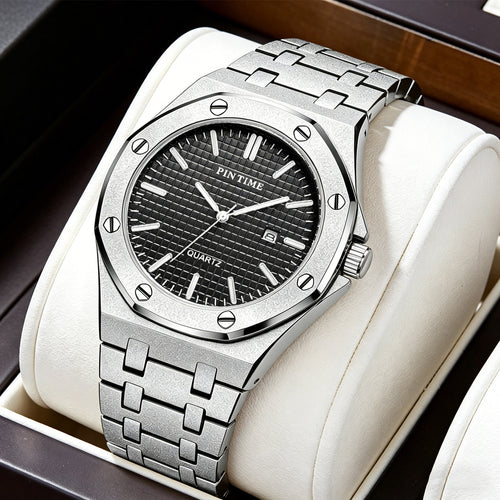 Export Bestseller Watch Men Fashionable Formal Light Luxury Frost Gold Glow Waterproof Steel Band Quartz Watch Factory Drop Ship