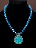 Vintage Moen Smiley Necklace Retro Elegant Versatile Accessory Set Rhinestone Crystal Relief Necklace
