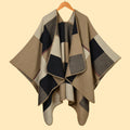Women's Fall-Winter Ethnic Versatile Slit Plaid Shawl + Cape 2026 - Red