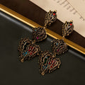 French Premium Light Luxury Vintage Heart Necklace Exquisite Cute Heavy-Duty Rhinestone Accessory Set Vine Cutout Necklace