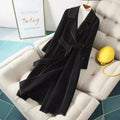 Fall-Winter Versatile Minimal Wool Mid-Length Long Jacket + Coat