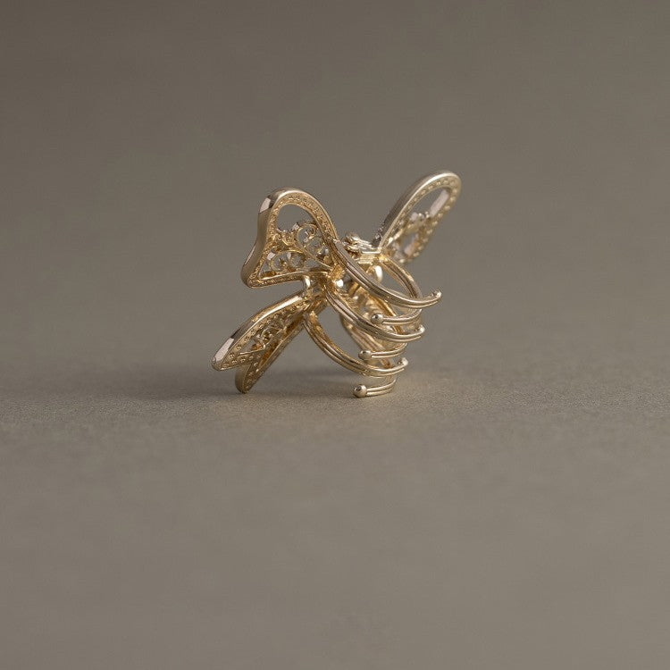 Pearl Bow and Iris Flower Hair Claw Clip - view 4