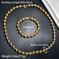 EU/US Import Accessory Statement Simple Fashionable Round Bead Clavicle Chain Hip-Hop Mixed Match Beaded Necklace Bracelet Set