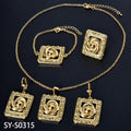 Cross-Border Hit Mysterious Relief 3D Flower Pendant Necklace Retro Rim Western Bestseller Accessory Set