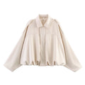 Women's Lapel Collar Jacket 2026 | Trendy Jacket - ArmyGreen