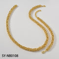 Vintage Personality Asymmetric Bracelet Necklace Design Detail Line Chain Jewelry Set