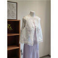 Summer New Chinese Lightweight Vest + Tank Top 2-Piece Set