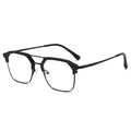 Metal Pair Bridge Prescription Glasses Tech Guy Blue-Light Glasses Frame Trendy Guy Sir Retro Personality Browline Frame Prescription Sunglasses