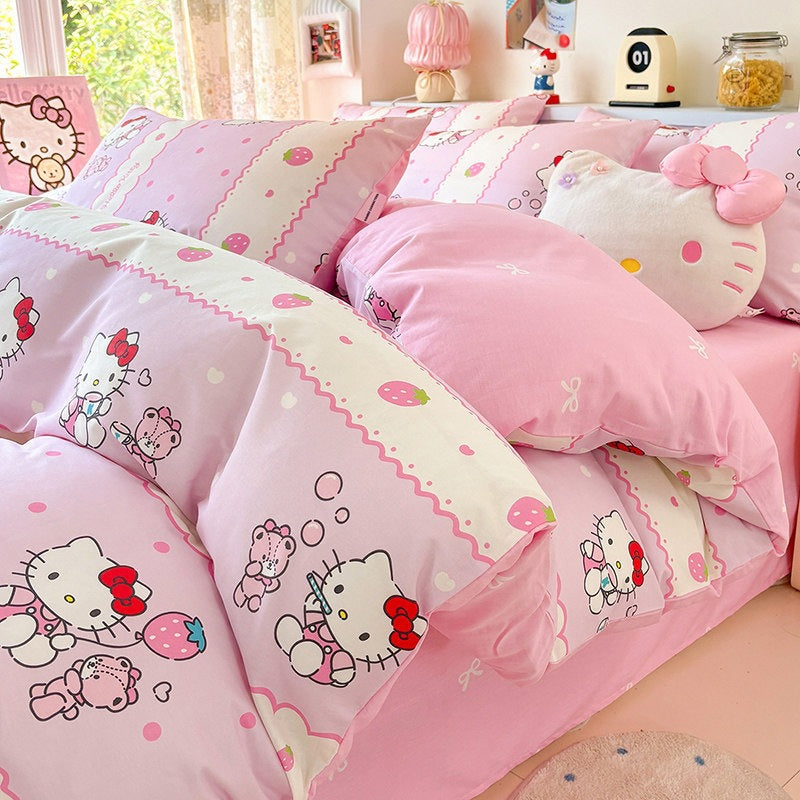 Sanrio Clear Sky Milk Kitty Cotton 4-Piece Kids' Bedding Set - view 3