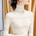 Women's High Neck Lace Autumn Layering Top