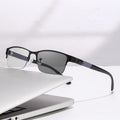 Progressive Photochromic Reading Glasses Men Half-Rim Browline Frame Smart Capable Change Focus Distance Near Reading Glasses Overseas Trendy Style Reading Glasses