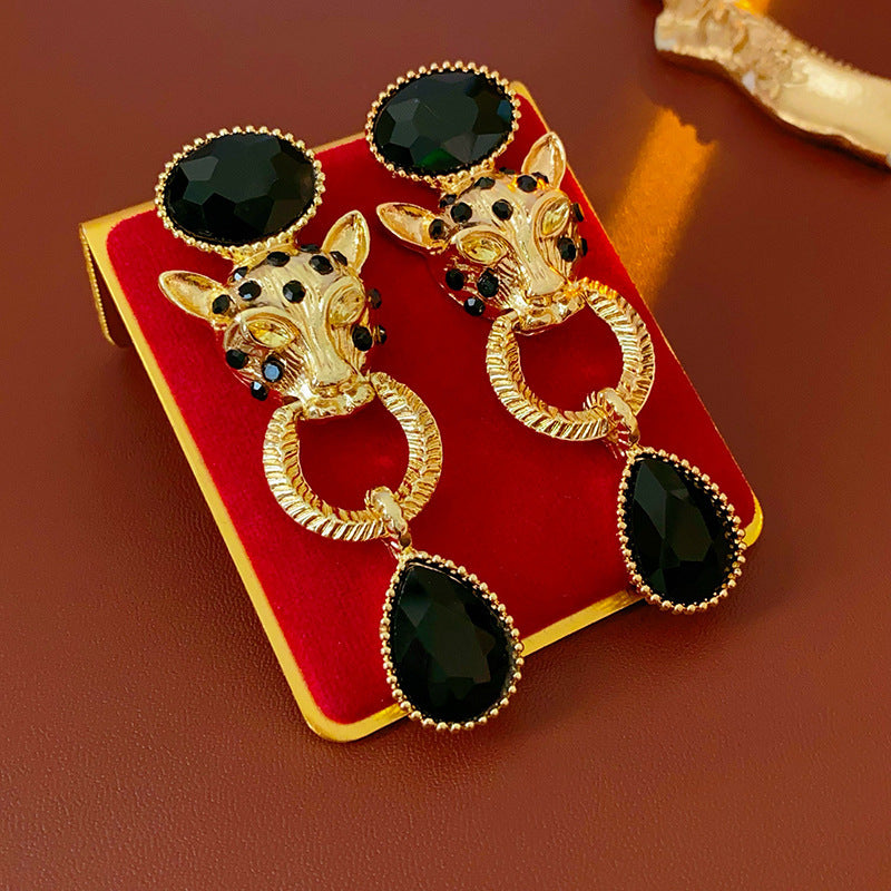 Vintage Rhinestone Flower Stud Earrings - view 2