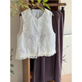 Summer New Chinese Lightweight Vest + Tank Top 2-Piece Set