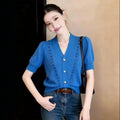 Women's Summer Unique Knit Hollow-Out Cardigan + Top 2026 | Layered Cardigan - As Pictured