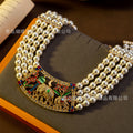 Vintage Earrings Light Luxury Premium Fall/Winter Necklace Set Fashionable Versatile Retro Elephant Alloy Set Inlay Stud