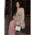 Women's Early Spring New Chinese Fashion Lantern Sleeve Printed Loose Lantern Camisol - Top
