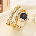 2025 New Round Rhinestone Dial Snake Head Women Watch Cross-Border Export Bestseller Supply Stock Wholesale