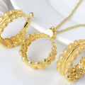 Overseas Bohemian Breeze Pair Band Round Beaded Pendant Necklace C Type Beaded Earrings Light Luxury 2-Piece Set
