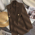 Women's Fall Korean School Loose Blazer + Top 2026 | Casual Blouse - Houndstooth Pants