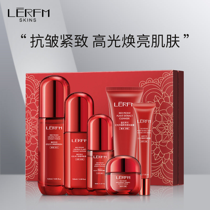lanifangke genuine red peony set firming anti-wrinkle hydrating moisturizing antioxidant brightening
