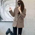 Women's Spring Office Korean Petite Blazer + Top 2026 | Casual Blouse - Red