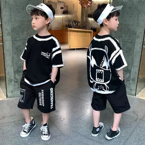 Boys' Pure Cotton Ghost Print Short Sleeve T-Shirt