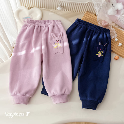 Girls' Rabbit Embroidery Sweatpants