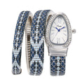 2025 New Cross-Border Bestseller Snake Bangle Rhinestone Snake Shape Dial Women Quartz Watch Personality Watch Wholesale