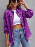 Women's Long Sleeve Mid-Length Long Jacket 2026 | Trendy Jacket - Violet