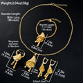 Overseas Western Dubai Gold Flower Beaded Fringe Pendant Necklace Bracelet Set Earrings Ring Wedding Banquet Set