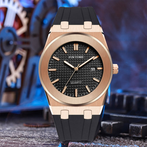 Swiss Brand Mens Watch Silicone Band Watch Sports Casual Large Dial Fashionable Waterproof Quartz Watch Men
