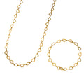 New Release Bestseller EU/US Import Stainless Chain Cutout Heart Spliced Simple Fashionable Necklace Bracelet Set