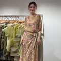 Old Money Style Printed Fitted Over-Knee A-Line Dress