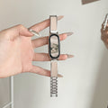 Fits Xiaomi Band 10 / nfc Band Summer New 9 / 8nfc Leather Trim Bangle Wrist Strap Women Light Luxury